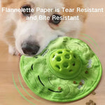 Plush Pet Flying Disc Bite Resistant Feeding Ball Puzzle Chewing Toy - GreenFur