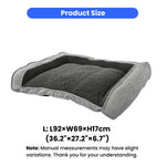 Plush Quilted Bolster Pet Sofa Bed Dog Bed, L Size - GreenFur