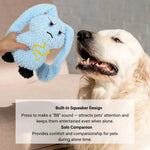 Plush Rabbit Dog Toy with Crinkle Paper and Squeaker for Interactive Chewing - GreenFur