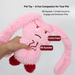 Plush Rabbit Dog Toy with Crinkle Paper and Squeaker for Interactive Chewing - GreenFur