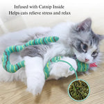 Plush Snake Cat Toy Catnip Durable Chew Interactive Play - GreenFur