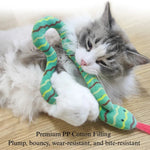 Plush Snake Cat Toy Catnip Durable Chew Interactive Play - GreenFur