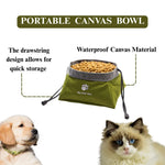 Portable Collapsible Waterproof Canvas Pet Bowl - GreenFur