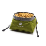 Portable Collapsible Waterproof Canvas Pet Bowl - GreenFur