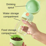 Portable Dual Storage for Food and Water Leak Proof Pet Bottle - GreenFur