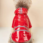 Press Button Closure PU Reflective Waterproof Dog Raincoat - GreenFur