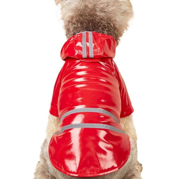 Press Button Closure PU Reflective Waterproof Dog Raincoat - GreenFur
