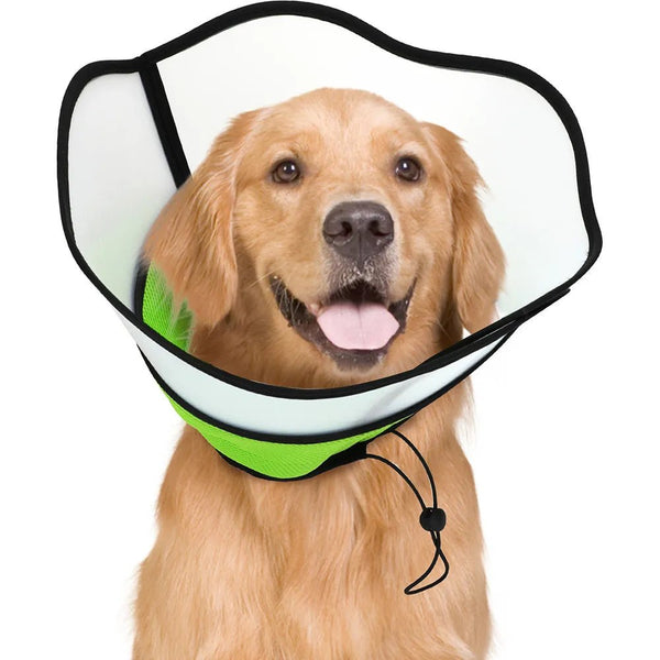 Prevent Licking Wounds Soft Adjustable Breathable Dog Cone Collar - GreenFur