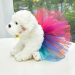 Princess Pet Dress with Rainbow Tulle Design for Dogs and Cats - GreenFur