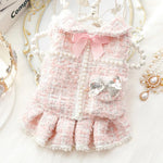 Princess Style Autumn Winter Dog Dress with Pearl Backpack - GreenFur