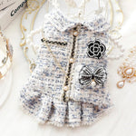Princess Style Autumn Winter Dog Dress with Pearl Backpack - GreenFur