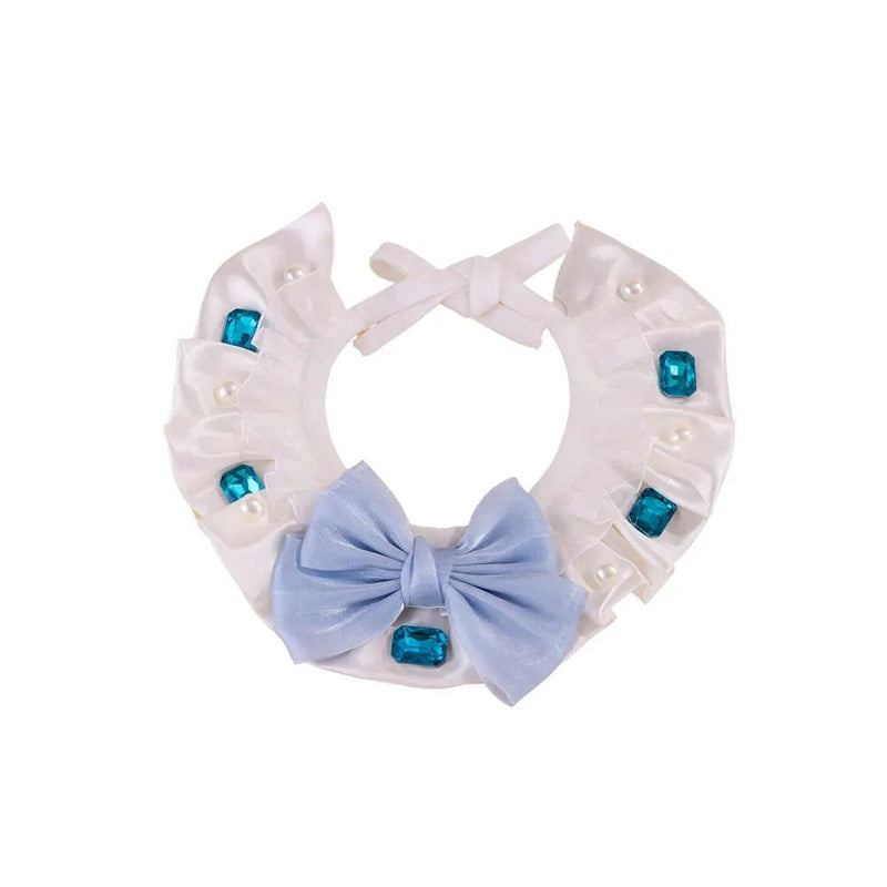 Princess Style Shiny Satin Pet Bib with Bow for Cats and Dogs - GreenFur