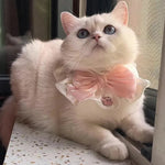 Princess Style Shiny Satin Pet Bib with Bow for Cats and Dogs - GreenFur