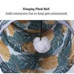 Printed Cat Tunnel Foldable S Shape Pet Play Tube - GreenFur