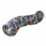 Printed Cat Tunnel Foldable S Shape Pet Play Tube - GreenFur