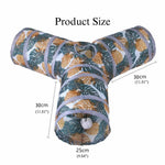 Printed Cat Tunnel Foldable Y Shape Pet Play Tube - GreenFur