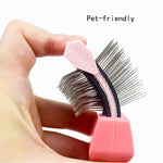 Professional Angled Stainless Steel Pins Double Sided Firm Flex Slicker Pet Brush - GreenFur
