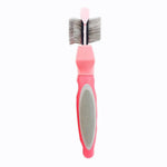 Professional Angled Stainless Steel Pins Double Sided Firm Flex Slicker Pet Brush - GreenFur