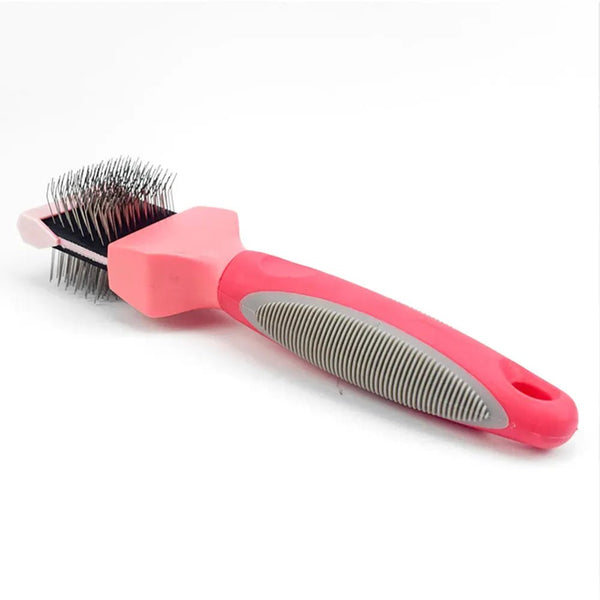 Professional Angled Stainless Steel Pins Double Sided Firm Flex Slicker Pet Brush - GreenFur