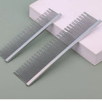 Professional Pet Grooming Tool Rounded Corners Dual Tooth Cat Comb - GreenFur