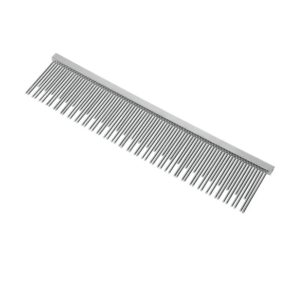 Professional Pet Grooming Tool Rounded Corners Dual Tooth Cat Comb - GreenFur