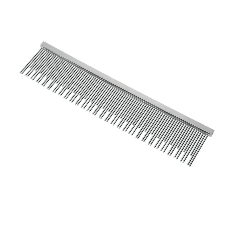 Professional Pet Grooming Tool Rounded Corners Dual Tooth Cat Comb - GreenFur