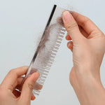 Professional Pet Grooming Tool Rounded Corners Dual Tooth Cat Comb - GreenFur