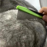 Professional Stainless Steel Rounded Teeth Dog Grooming Tools Metal Cat Comb - GreenFur