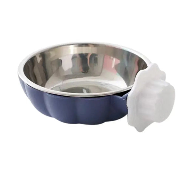 Pumpkin Shaped Stainless Steel Hanging Pet Water Food Bowl - GreenFur