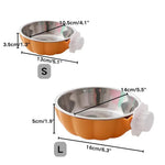Pumpkin Shaped Stainless Steel Hanging Pet Water Food Bowl - GreenFur