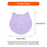 Purple Cat Style Silicone Pet Licking Mat with Suction Cups - GreenFur