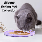 Purple Cat Style Silicone Pet Licking Mat with Suction Cups - GreenFur