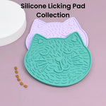Purple Cat Style Silicone Pet Licking Mat with Suction Cups - GreenFur