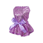 Purple Color Sequin Dog and Cat Dress Wedding Gown - GreenFur
