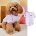 Purple Fleece Lined Flannel Dog Pullover with Leather Patch - GreenFur