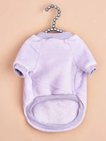 Purple Fleece Lined Flannel Dog Pullover with Leather Patch - GreenFur