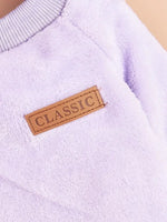 Purple Fleece Lined Flannel Dog Pullover with Leather Patch - GreenFur