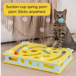 Puzzle Maze with Bells and Teaser Wand Interactive PP Cat Toy - GreenFur