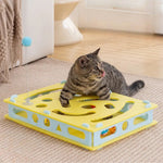 Puzzle Maze with Bells and Teaser Wand Interactive PP Cat Toy - GreenFur