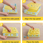 Puzzle Maze with Bells and Teaser Wand Interactive PP Cat Toy - GreenFur