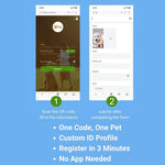 QR Pet ID Tag Polyester PP Lightweight Digital Identification Plate for Dog and Cat Collars - GreenFur