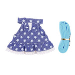 Rabbit Blue Polyester Star Pattern Pet Harness Set - GreenFur
