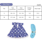 Rabbit Blue Polyester Star Pattern Pet Harness Set - GreenFur