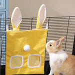 Rabbit Hanging Hay Feeder Bag Large Capacity Double Ear Design - GreenFur