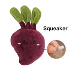 Radish Shape Plush Stuffed Dog Toy with Squeaker - GreenFur