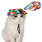 Rainbow Stripe Dog Baseball Cap for Outdoor Sun Protection - GreenFur