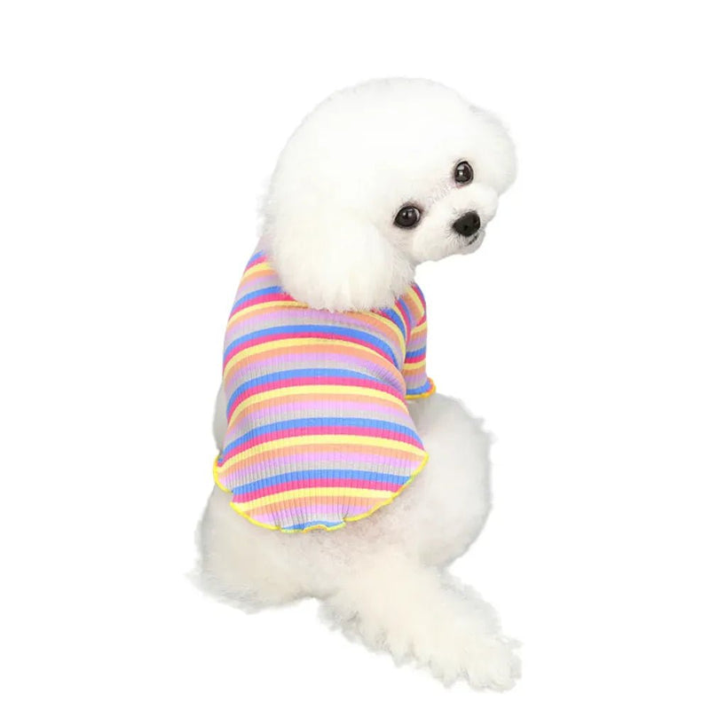 Rainbow Striped Dog Shirt - GreenFur