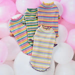 Rainbow Striped Dog Shirt - GreenFur