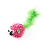 Random Color Interactive Mouse Shape Feather Cat Toy - GreenFur