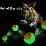 Random Color Single High Bouncy Glow in The Dark Dog Ball Throwing Toy - GreenFur